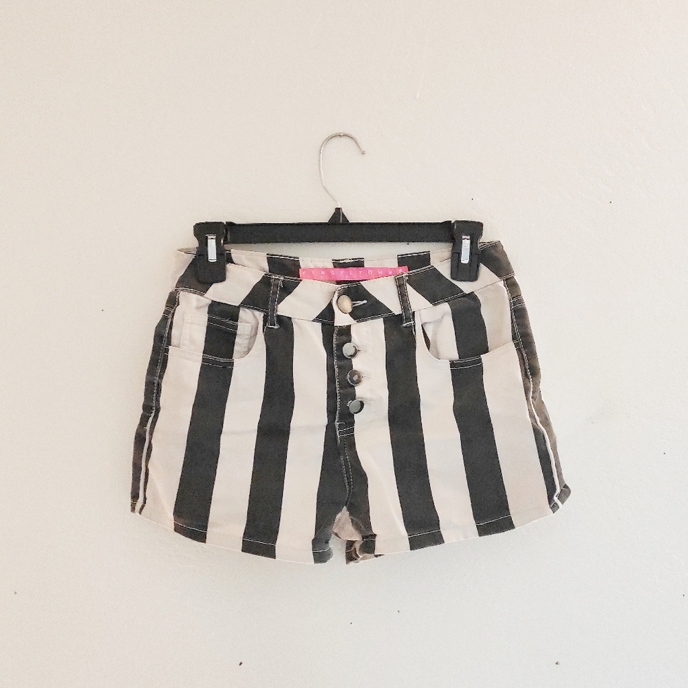 Beetlejuice striped shorts